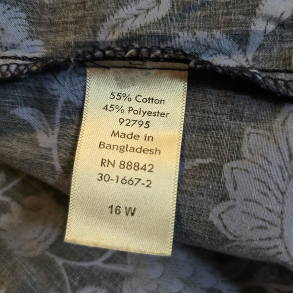 Roaman's Blue and Gray Floral Blouse - Picture 5 of 5